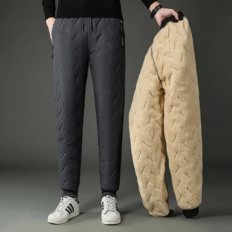 7XL Men Winter Warm Thicken Sweatpants Mens Joggers Pants Fleece