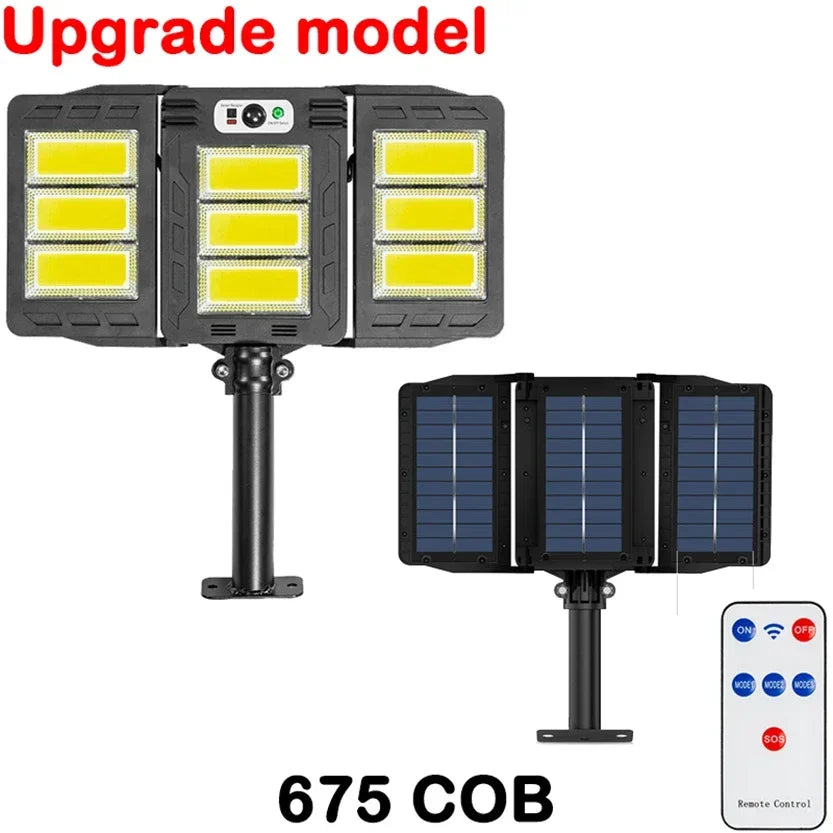 Solar Sensor Light 122 LED 3Head Outdoor Spotlight with 3 Modes