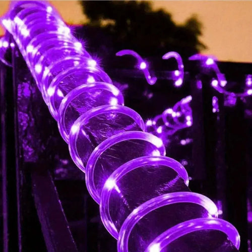 1pc Solar LED String Light 50LED Tube Rope String Lights With 8 Modes