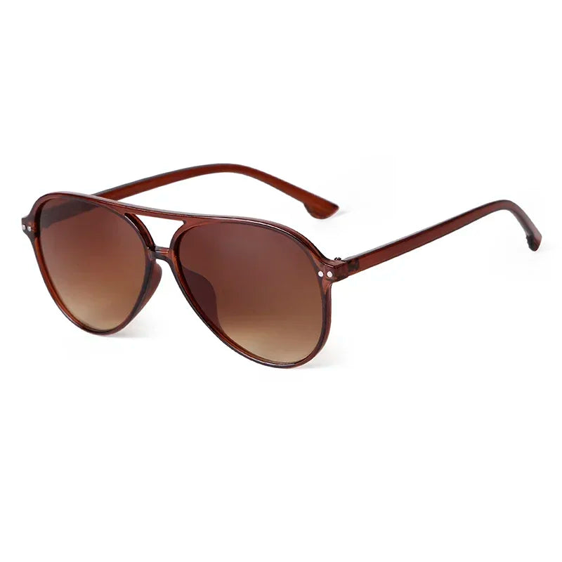 Brown Square Frame Brown Lens Polarized Sunglasses UV 400 Protection 棕色方形框棕色鏡片偏光太陽眼鏡 KCSG2255