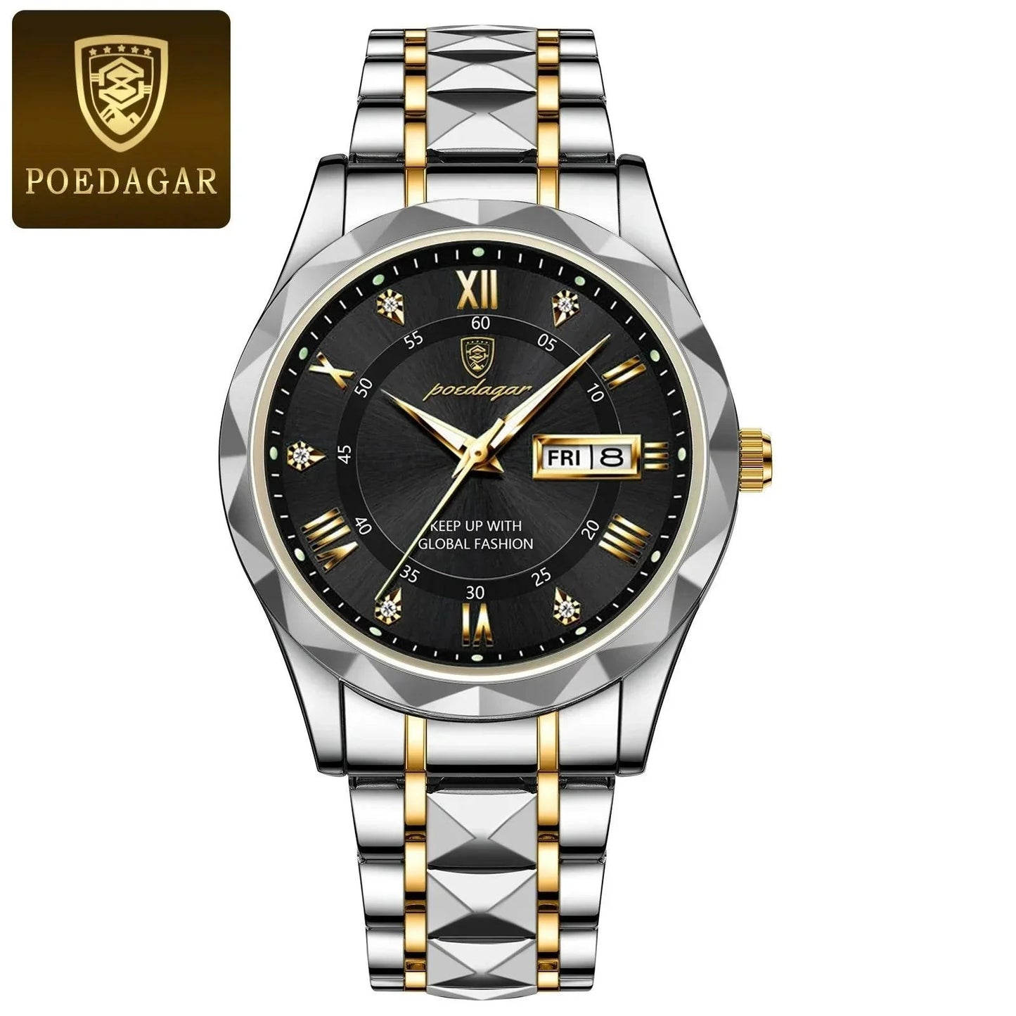 Luxury Business Watch Stylish Waterproof Luminous Timepiece POEDAGAR Official Store