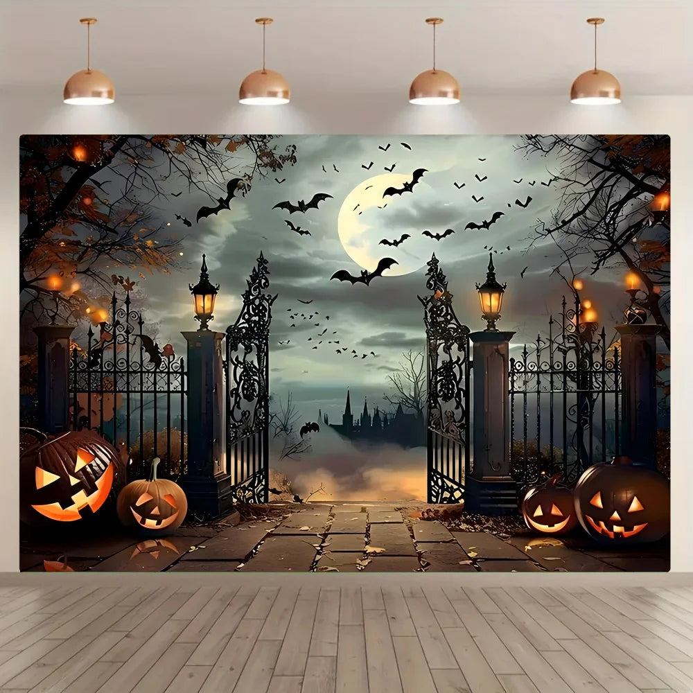 1pc country old house banner, suitable for Halloween parties, indoor and outdoor decoration, theme parties, anniversaries.