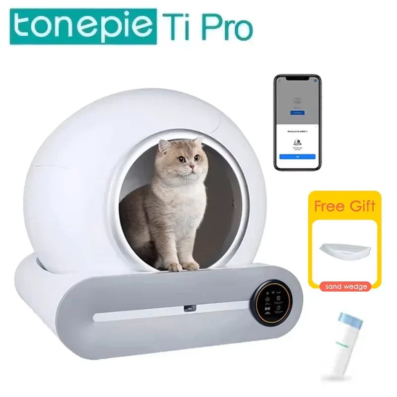 Tonepie-automatic smart litter box for cats, self-cleaning, fully closed, 65L, pet litter tray All-purpose Storage Supplies Store
