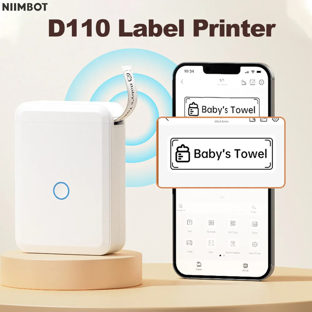 Niimbot D110 Portable Mini Printer Thermal Adhesive Sticker Label