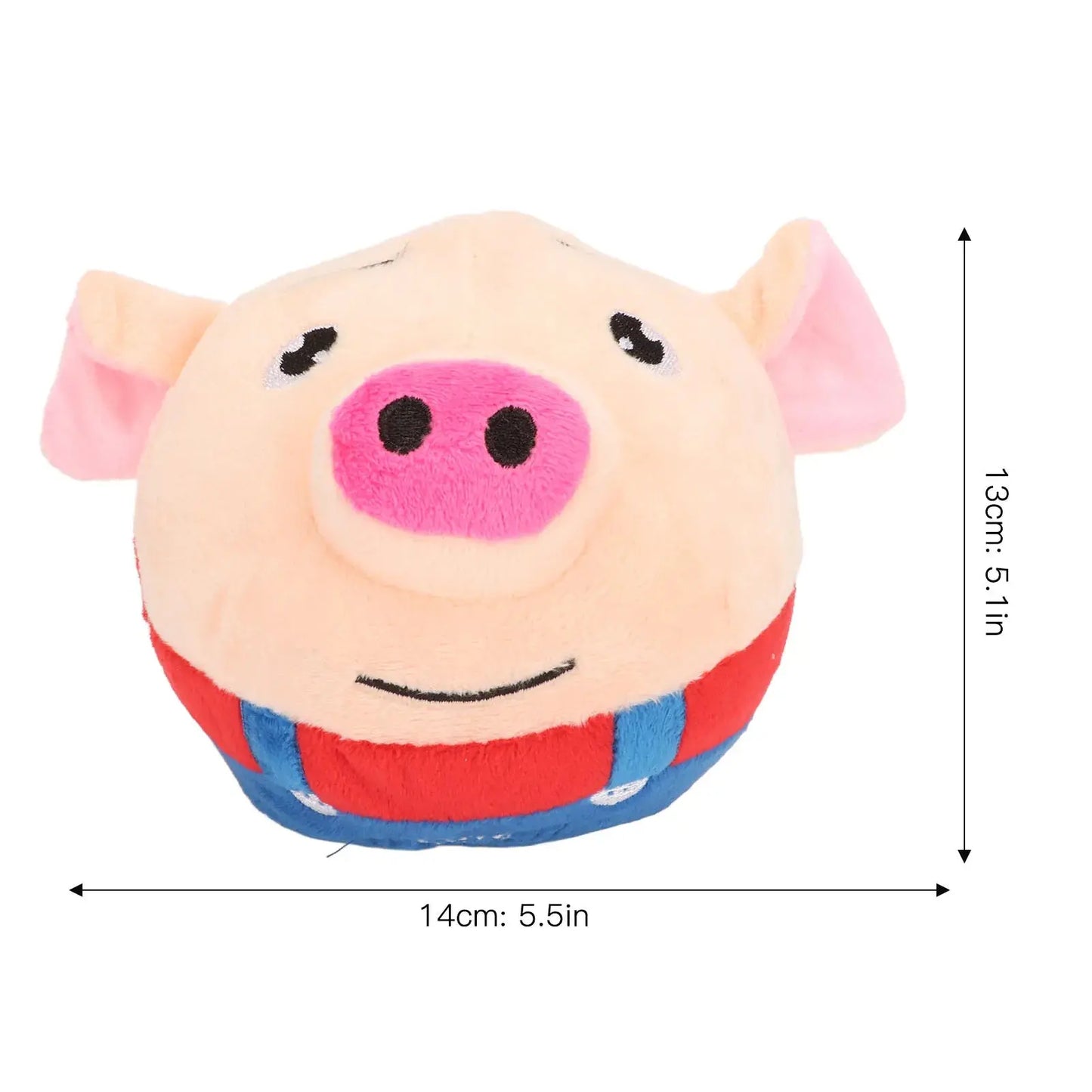 Pet Bouncing Ball USB Rechargeable Interactive Washable Cartoon Pig