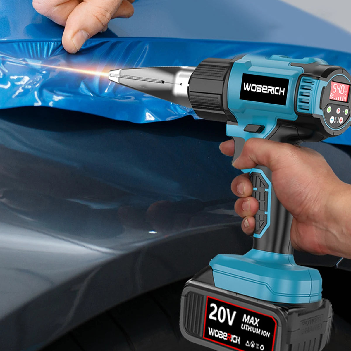 Cordless Heat Gun Wind Speed Optional Temperature adjustment With LED