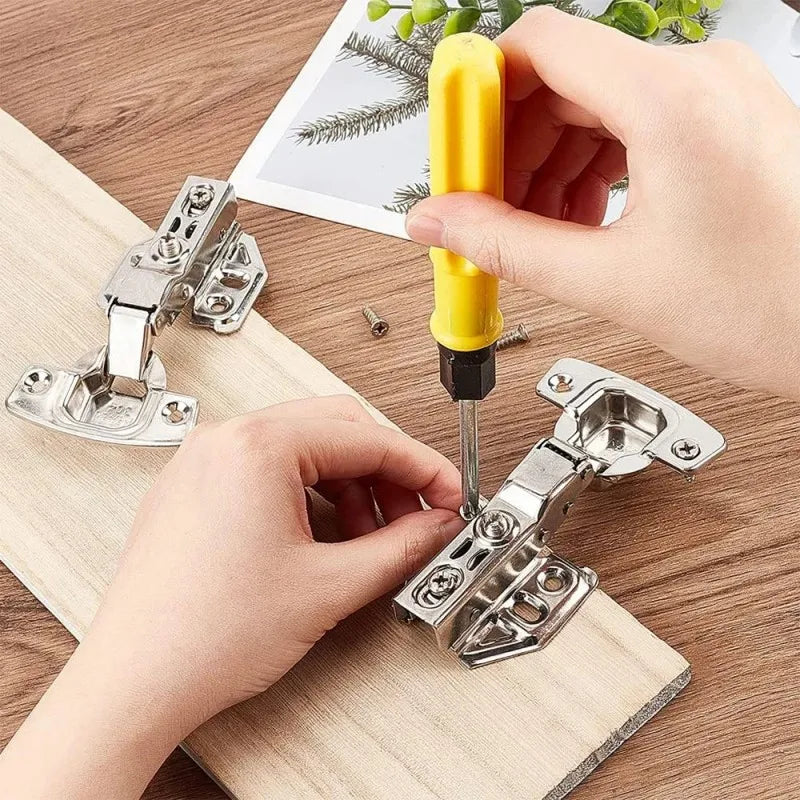 New 4/2/1Pc Stainless Steel Cabinet Door Hinges Hydraulic Damper