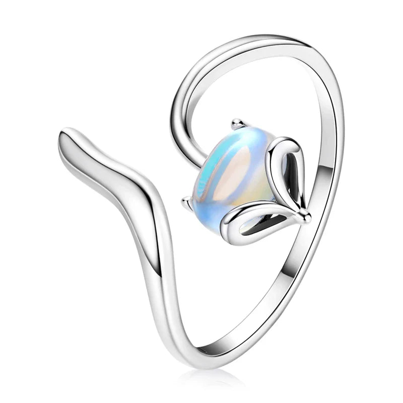 Adjustable Rings Real 925 Sterling Silver Stackable Engagement Zircon Open Size Rings For Women Jewelry