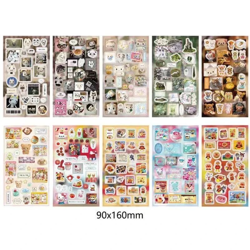 6pcs/10pcs Set Y2K Random Cute Glitter Laser Sticker for Phone Camera Luggage Journal Sticker Kawaii Decoration Sticker Gift