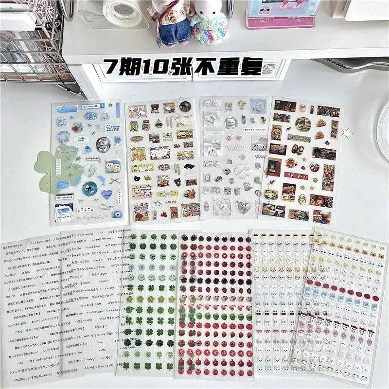 6pcs/10pcs Set Y2K Random Cute Glitter Laser Sticker for Phone Camera Luggage Journal Sticker Kawaii Decoration Sticker Gift