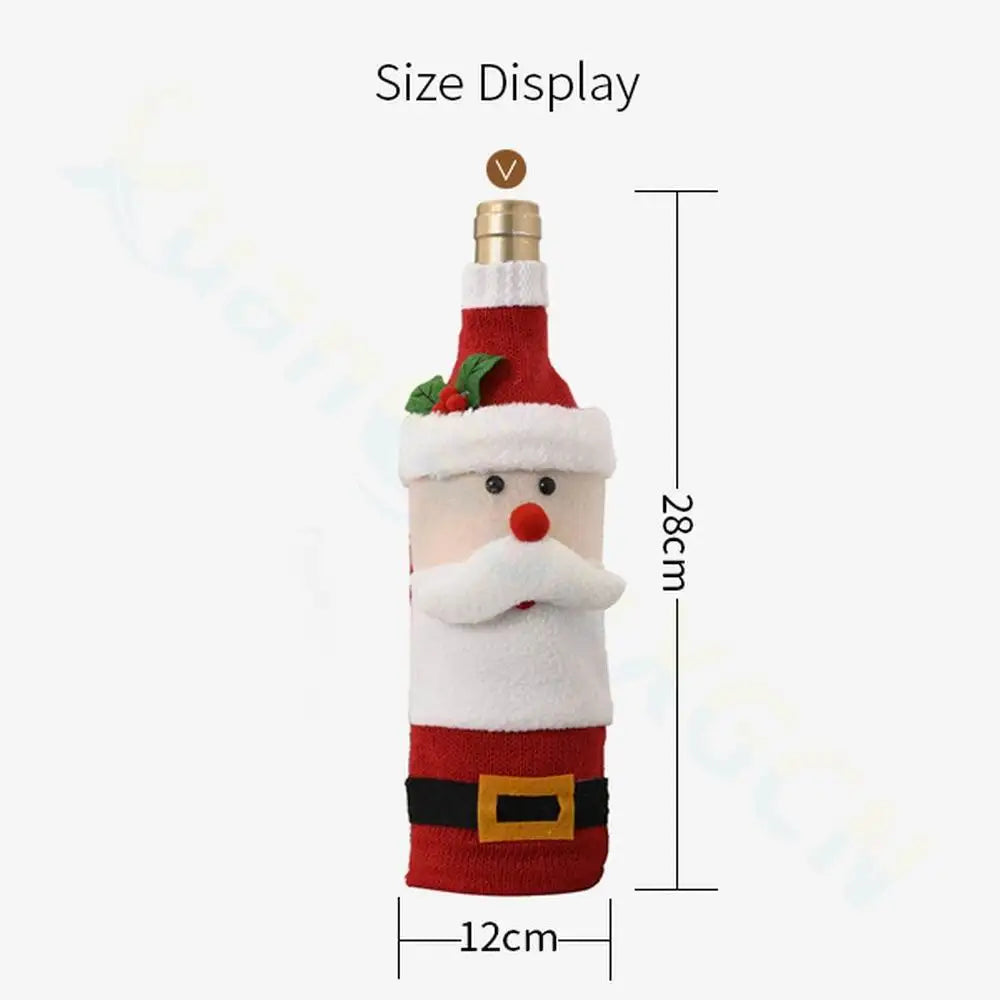 View details for Christmas Snowman Wine Bottle Cover Set Santa Claus Bottle Sweater