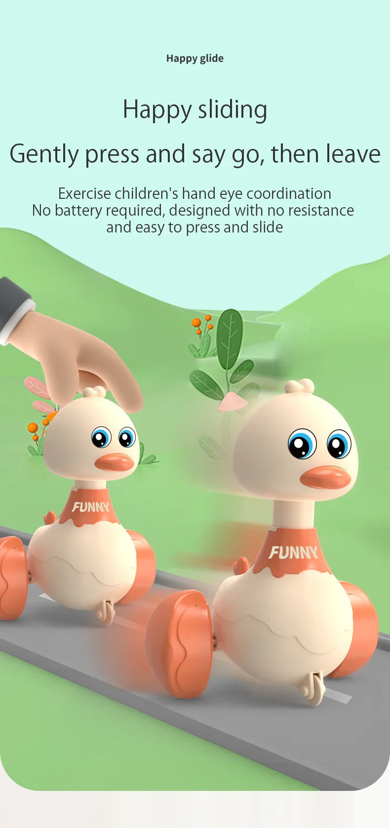 Baby Spielzeug Schaukel Ente Spielzeug Cartoon Presse Fahrzeuge gleiten Tier Trägheit zurückziehen Autos frühe Bildung Spielzeug für Kleinkinder Jungen Mädchen