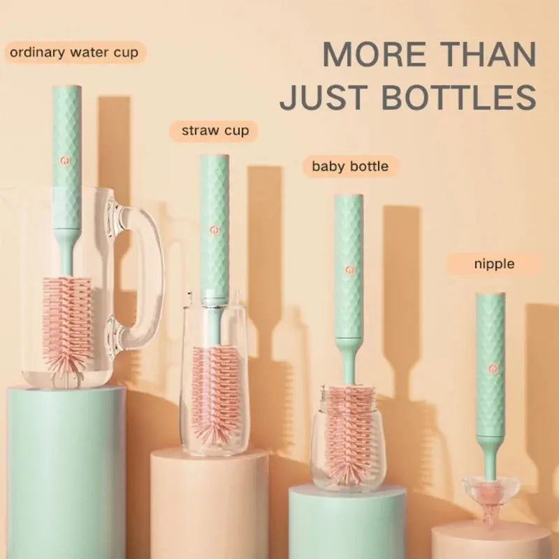 Efficient Electric Baby Bottle Cleaner Brush set Silicone Bottle Brush