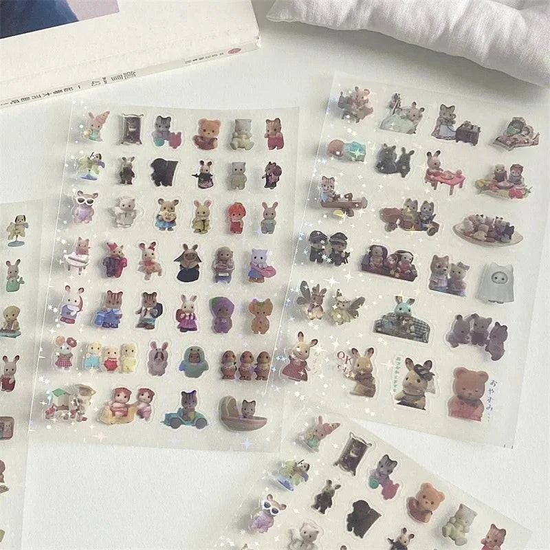 6pcs/10pcs Set Y2K Random Cute Glitter Laser Sticker for Phone Camera Luggage Journal Sticker Kawaii Decoration Sticker Gift