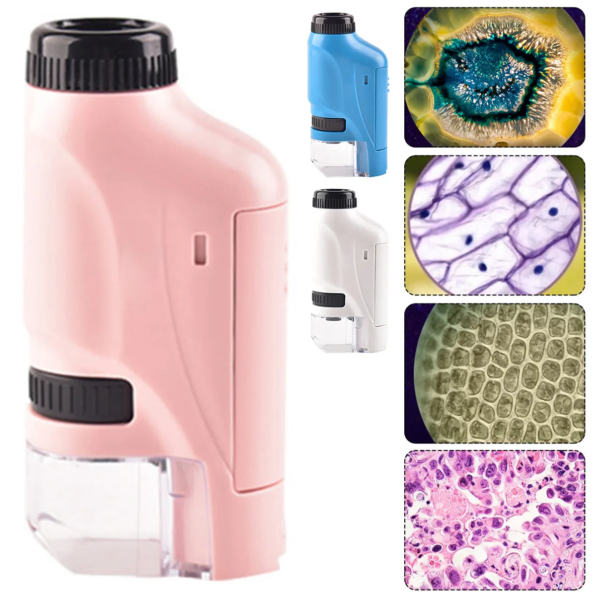 60-120x Pocket Microscope Battery Powered Handheld Mini Microscope with LED Light Portable High Definition Children JZ Local Warehouse Store
