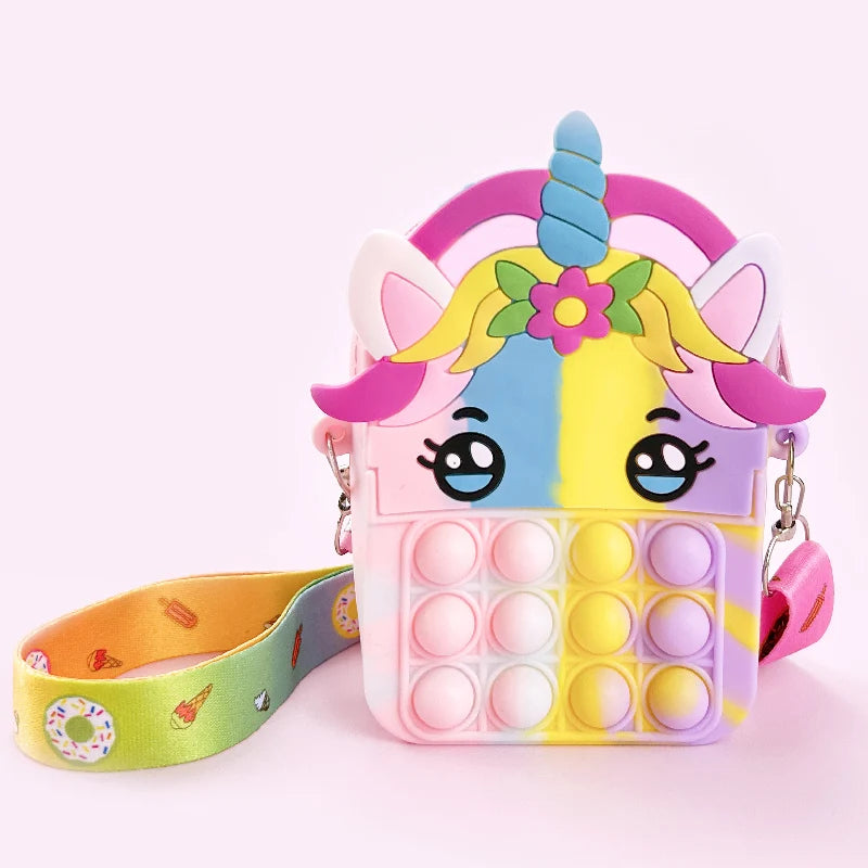 Pop Purse Silicone Sensory Push Pop Bubble Bag Crossbody Bag Antistress Toys Reliver Autism Handbag Coin Pouch for Kids Digitaling 2 Store