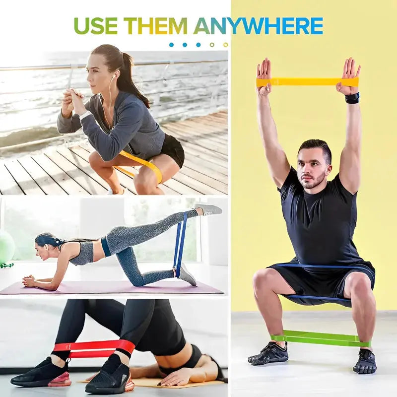 7Pcs Tpe Resistance Bands Fitness Set Rubber Loop Strength Training
