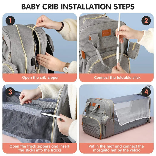 3-in-1 Diaper Bag & Baby Bed YOURSChoice Store