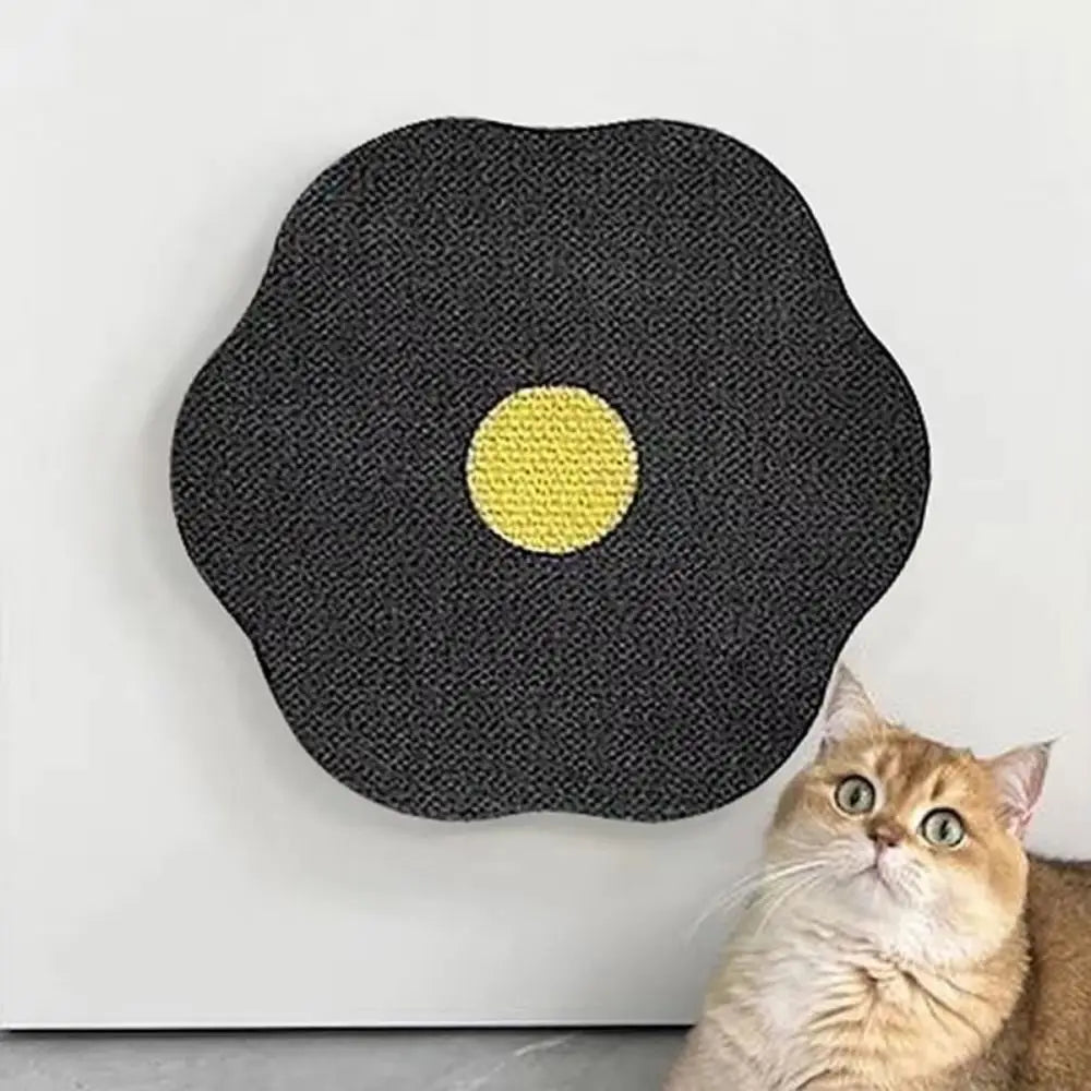 Flower Shape Cat Scratching Board Wall Mounted Detachable Cat Nail File Scratcher Space Saving Wear-resistant