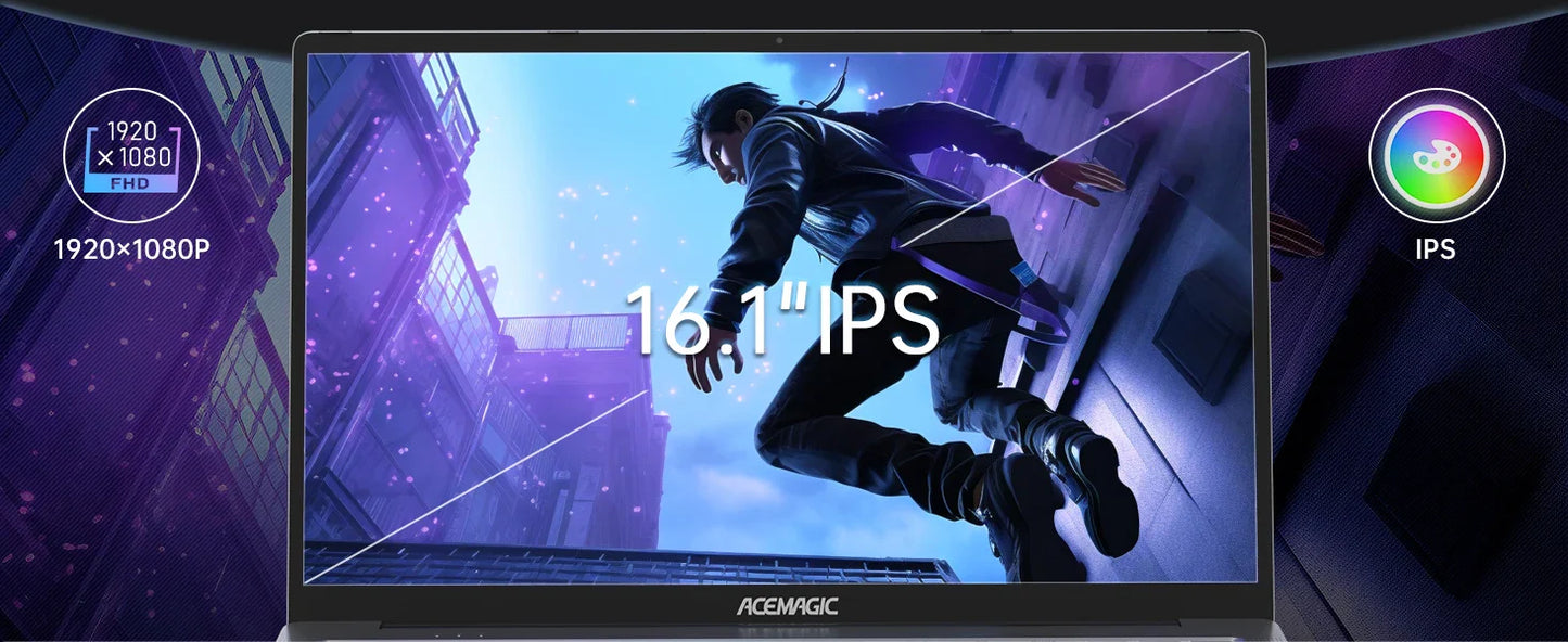 ACEMAGIC Gaming Notebook AMD Ryzen 7 5700U(Beat i7-1265U)Backlit Laptop Keyboard RAM 16GB NVME SSD 512GB 16.1" Full HD 1920x1080