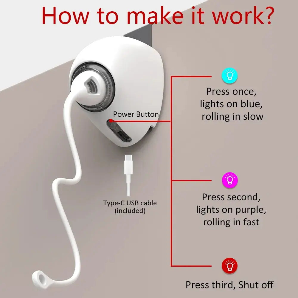 View details for Electric Cat Toy Rope Automatic Teaser Cat String Toys Hanging Door