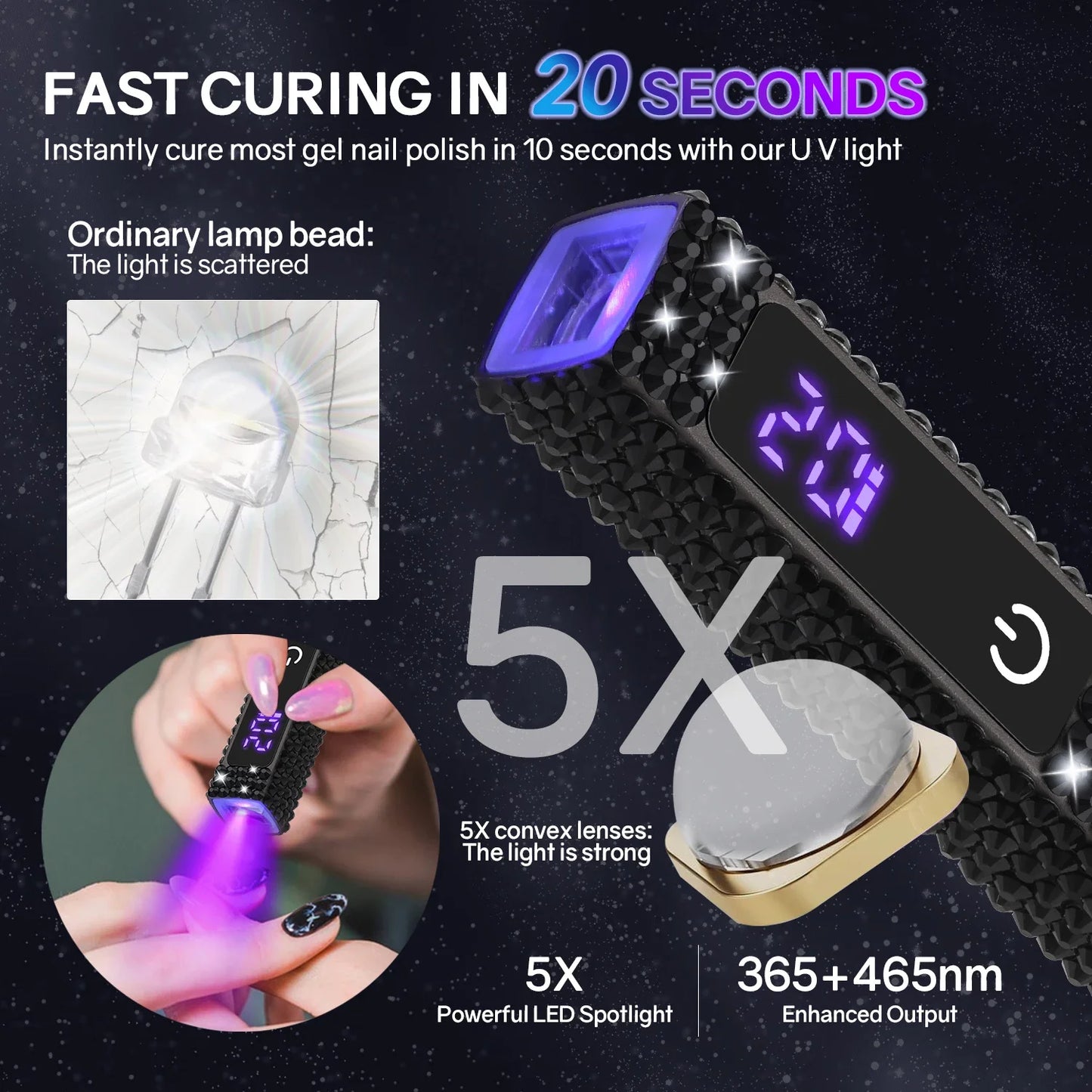 UV LED Nail Lamp Dryer Machine Portable USB Rechargeable Nail Dryer