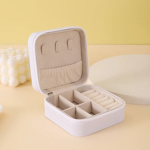 View details for Portable Jewelry Storage Box Travel Organizer Jewelry Case Leather