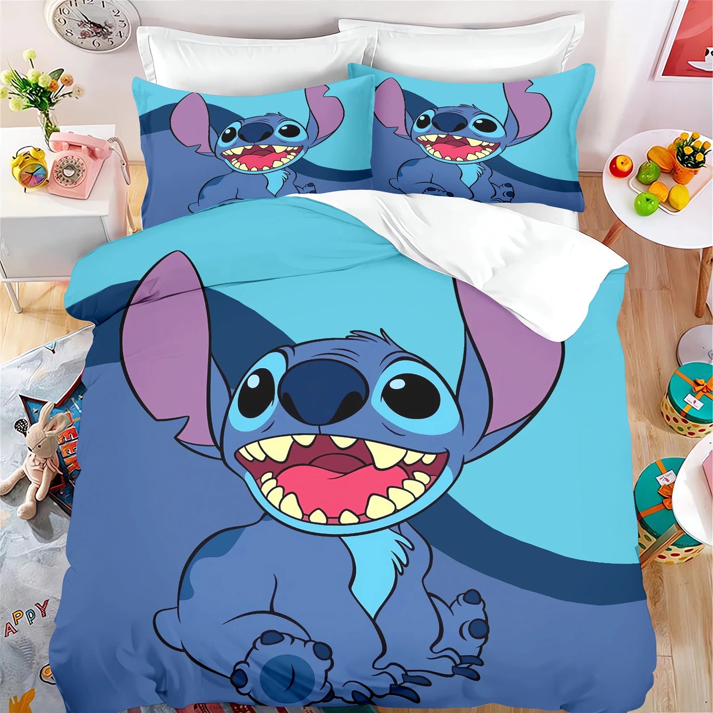 MINISO Cartoon Duvet Cover Set - 3 Pcs, Printed, Home