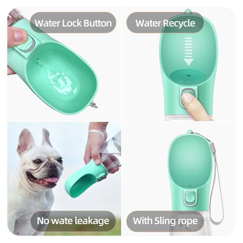 Portable Dog Water Bottle - Leakproof Drinking Bowl