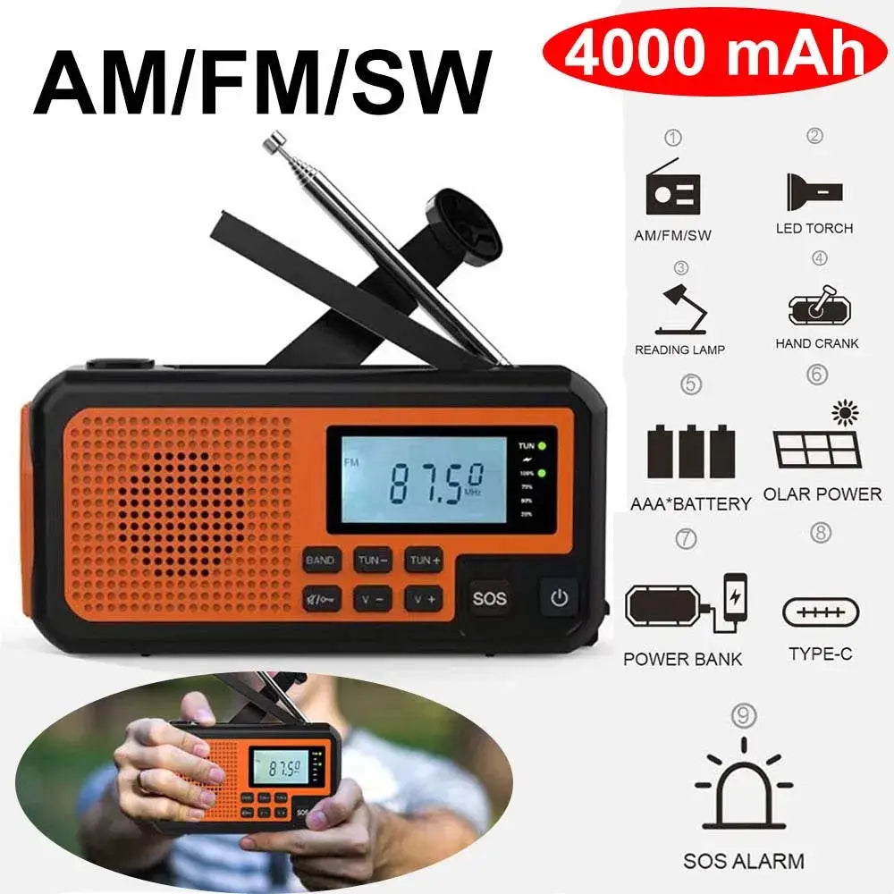Emerson Emergency AM / FM Radio with Weather Band and Power Bank Black Lavender