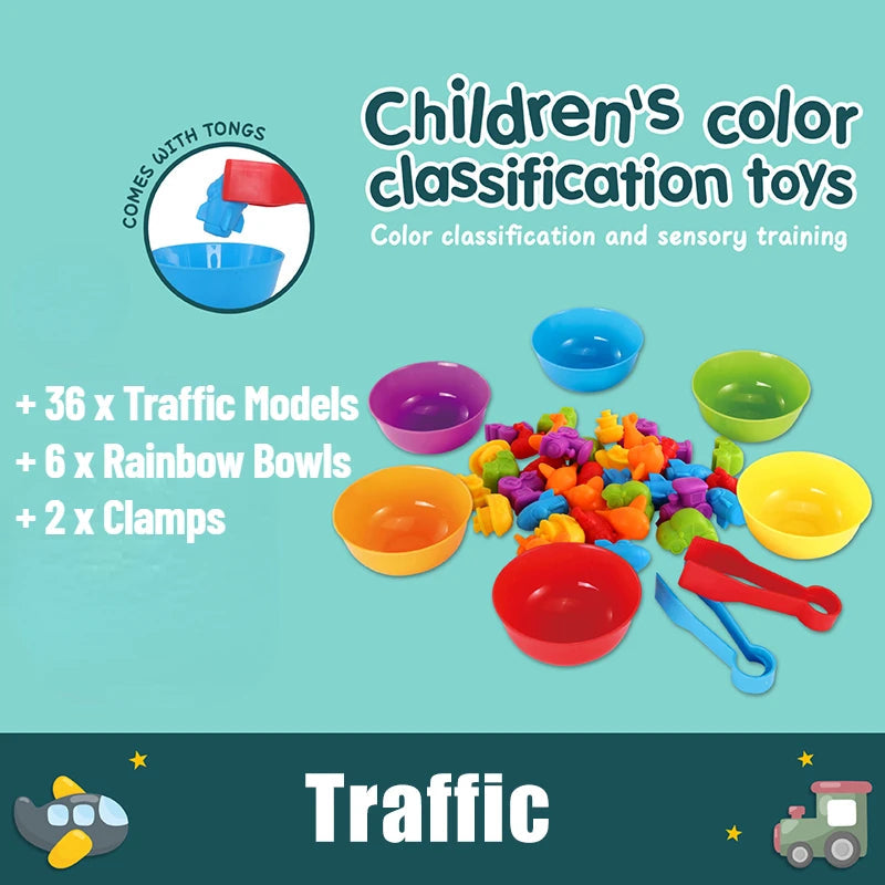 Kids Matching Game Learn Educational Toys Animal Cognition Rainbow Sort Fine Motor Training Montessori Sensory Puzzle Toy Gifts Kids Choice Store