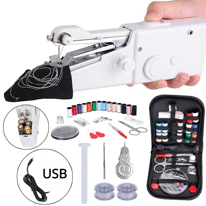 Portable Sewing Machine Manual Domestic Sewing Machine Presser Foot Handheld Rope-free Electric Quick Build DIY Apparel Supplies