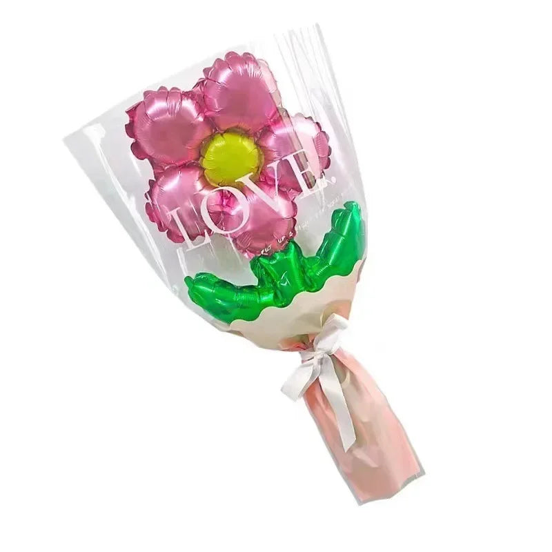 Large Wide Neck Transparent Bobo Balloon Flower Bouquet Doll Snack