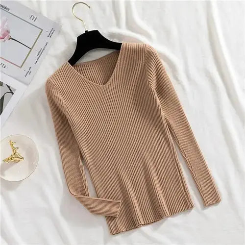 Women's Casual Knitted Sweater | Long Sleeve Pullover for Fall & Winter