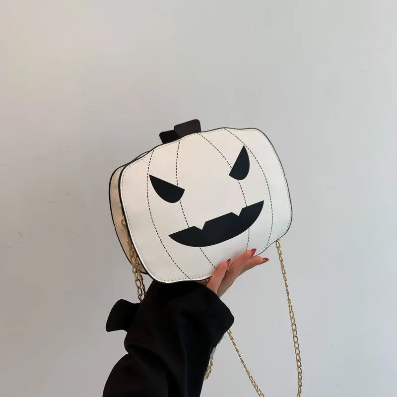 2025 New Halloween Pumpkin Bag - Funny Cartoon Crossbody Chain Shoulder Bag Crossbody Chain Purse