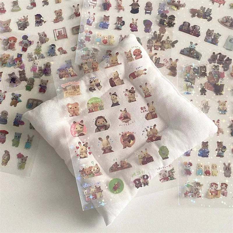 6pcs/10pcs Set Y2K Random Cute Glitter Laser Sticker for Phone Camera Luggage Journal Sticker Kawaii Decoration Sticker Gift