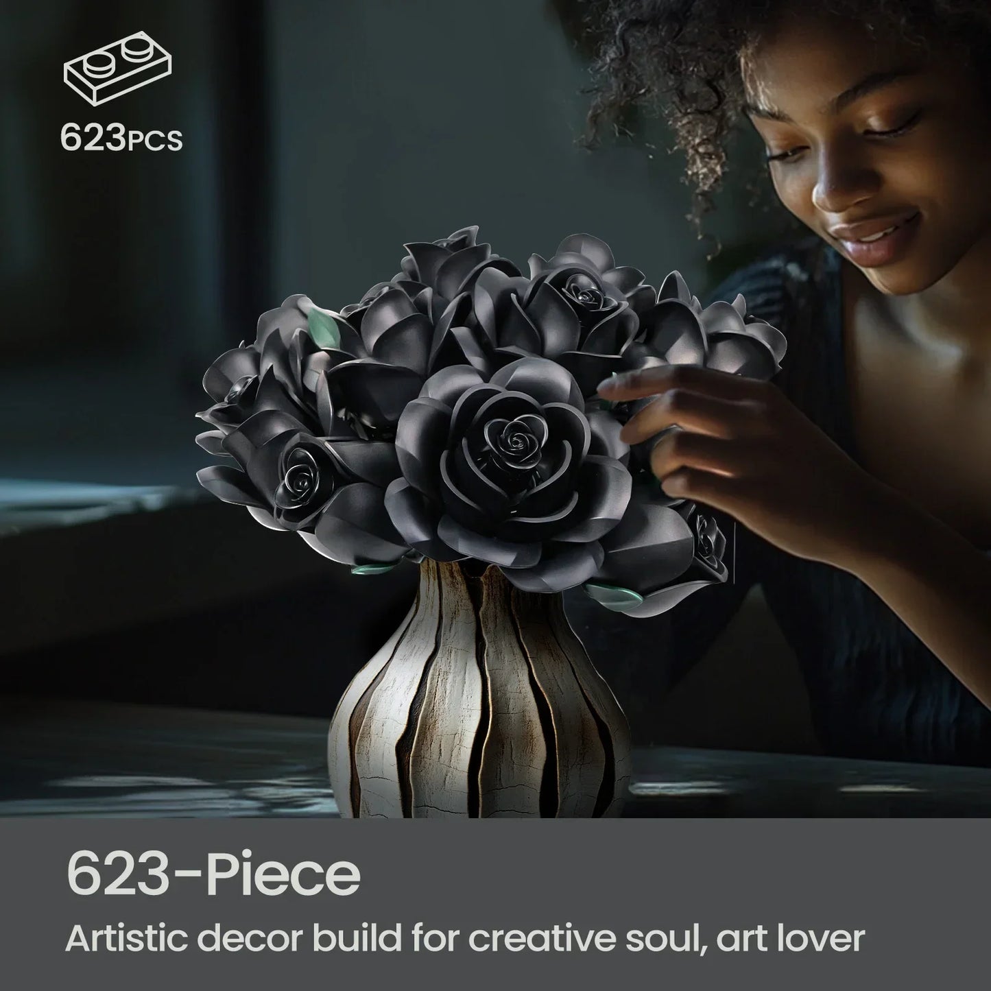 Eternal Elegance – Black Rose Block Bouquet