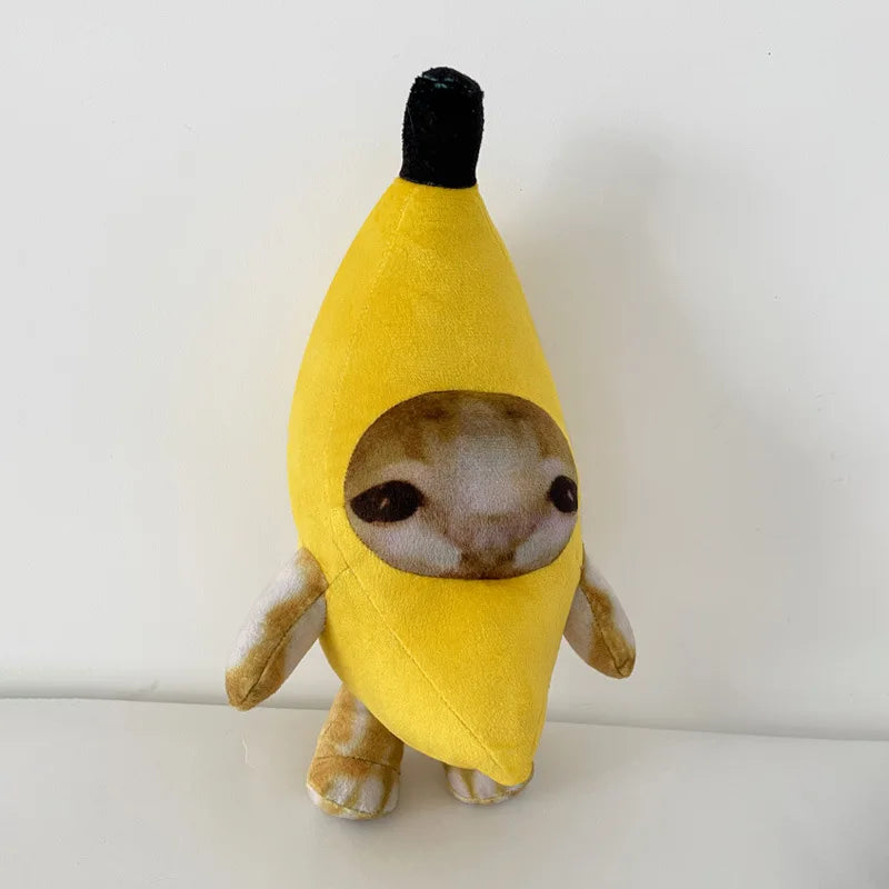 18cm Banana Cat doll key chain Cry Happy Banana Cat fashion trend personality Versatile built-in battery can sound