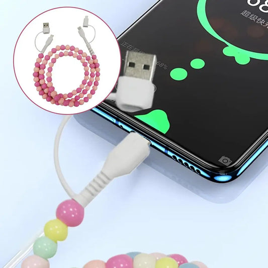 4-in-1 Beaded Charging Cable – 66W Fast Charge for All Devices!