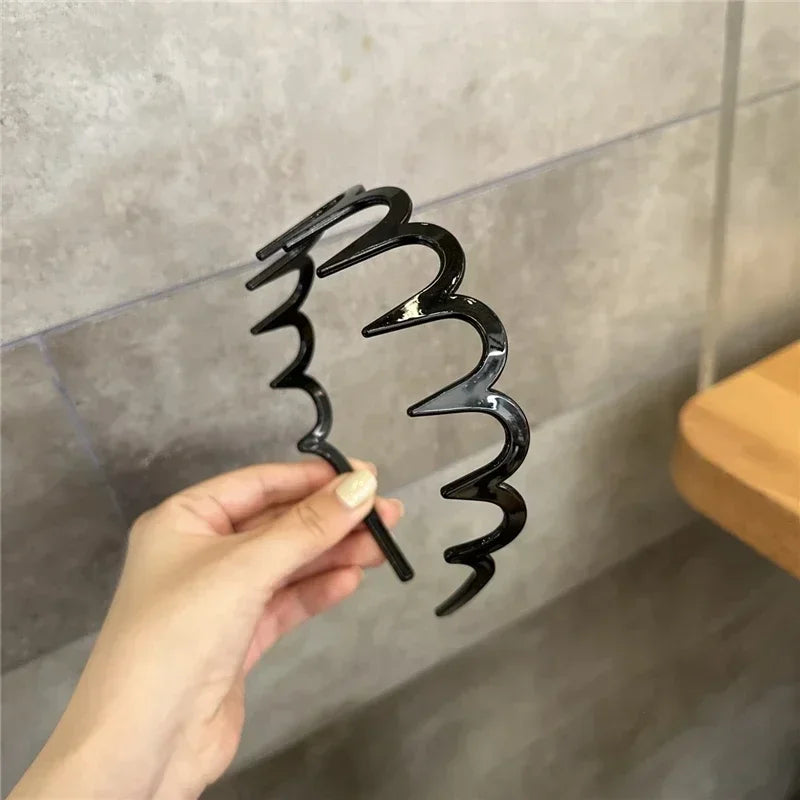 Fashion Wave Headbands for Women Solid Color Toothed Non-slip Hair Bands Girl Face Wash Sports Hairbands Hair Accessories WE YOU Store