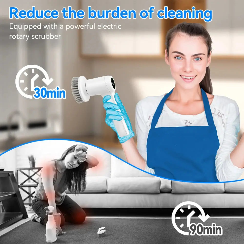Electric Cleaning Brush 5 In 1 Electric Spin Cleaning Scrubber USB