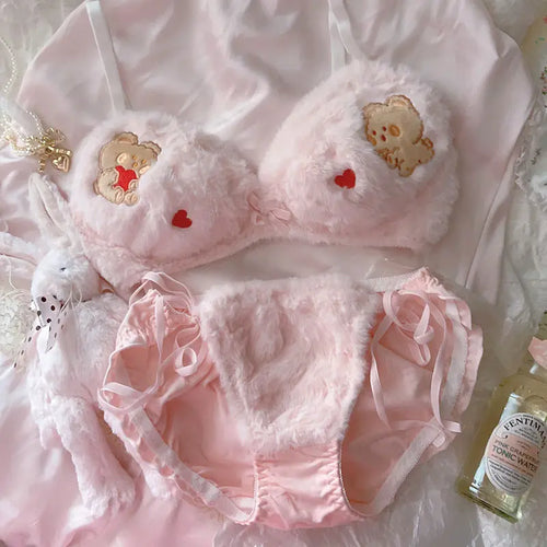 Japanese Girls Cute Lingerie For Women Cartoon Bear Students Plush