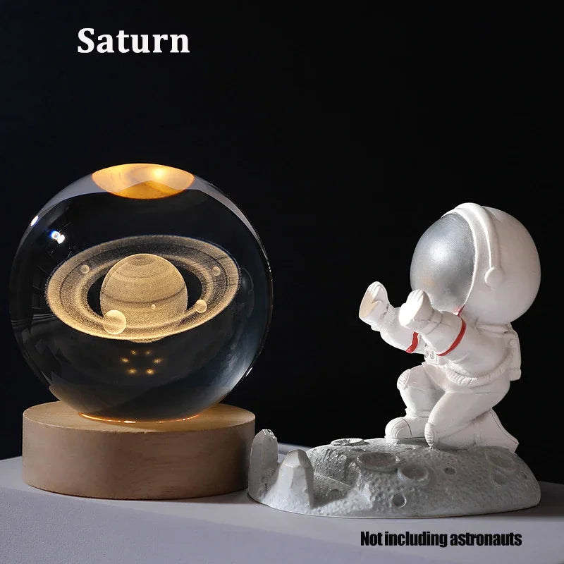 Crystal Ball Night Lights Glowing Sea Jellyfish Astronaut Table Lamp USB Atmosphere Lamp Table Decorations Kid Gifts Night Lamp