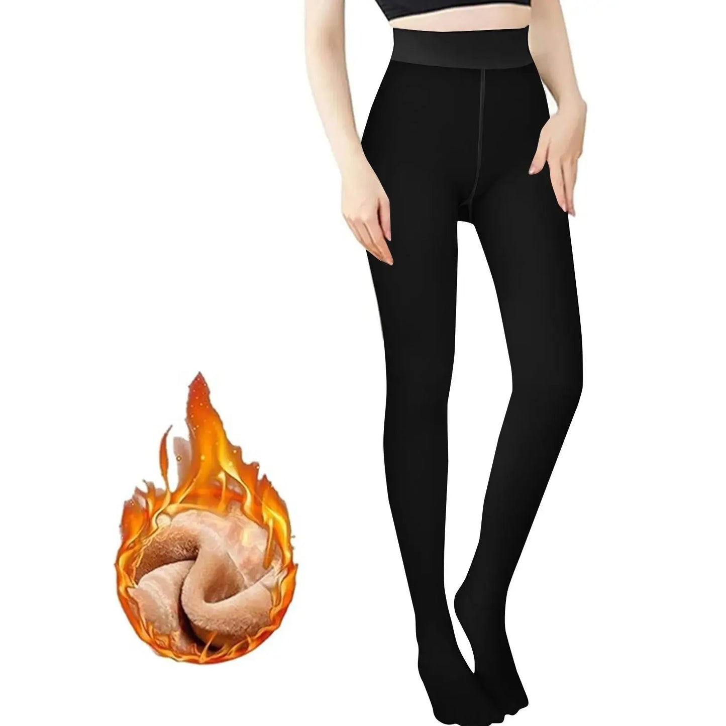 Fleece Lined Tights Women Pantyhose Thermal Pantyhose For Women Winter Panty Skin Black Effect Stockings Women's Thermal Sock Little Joise Store