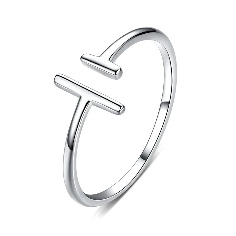 Adjustable Rings Real 925 Sterling Silver Stackable Engagement Zircon Open Size Rings For Women Jewelry