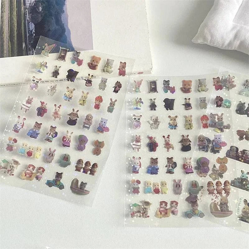 6pcs/10pcs Set Y2K Random Cute Glitter Laser Sticker for Phone Camera Luggage Journal Sticker Kawaii Decoration Sticker Gift