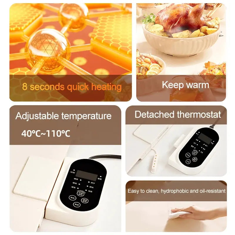 Electric Warming Tray Food Warmer Mat Foldable Warming Pad for Food