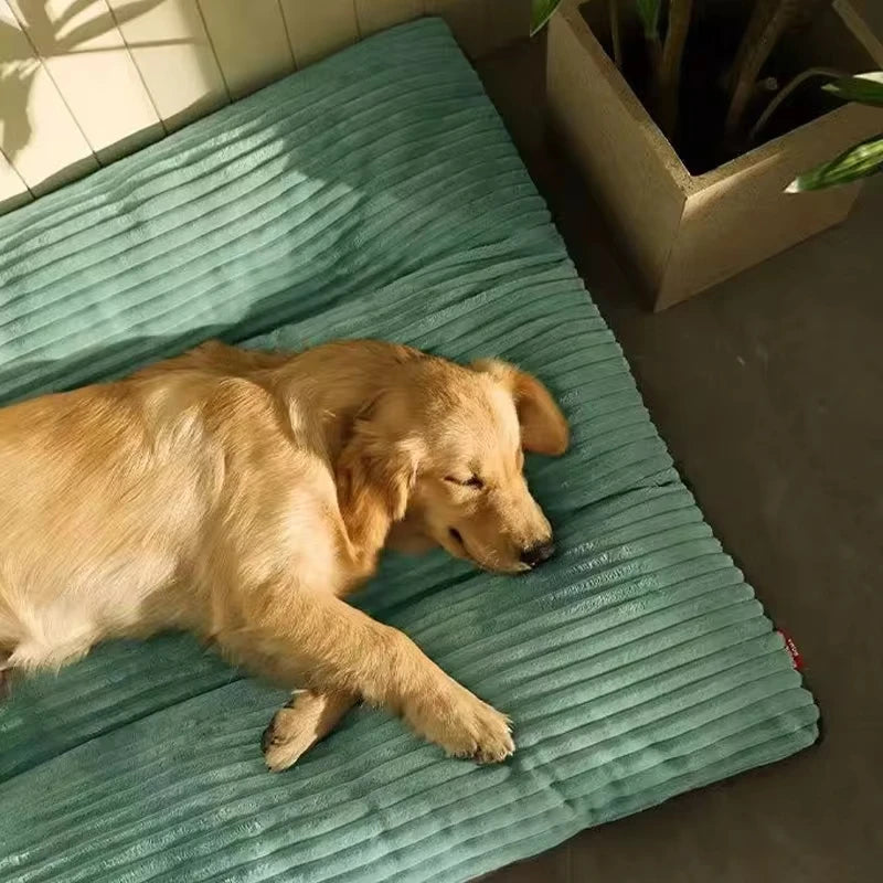 Large Dog Bed Soft Corduroy Pet Sleeping Mat Thicken Oversize Dog Cat