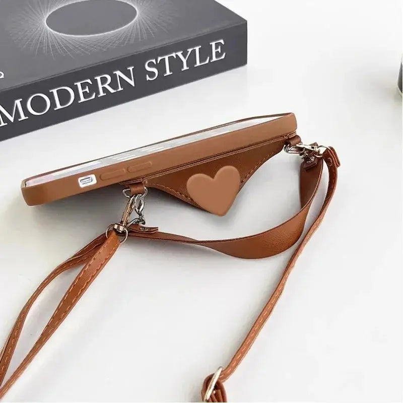 Phone Case with Card Holder and Lanyard - Trendy Crossbody Design