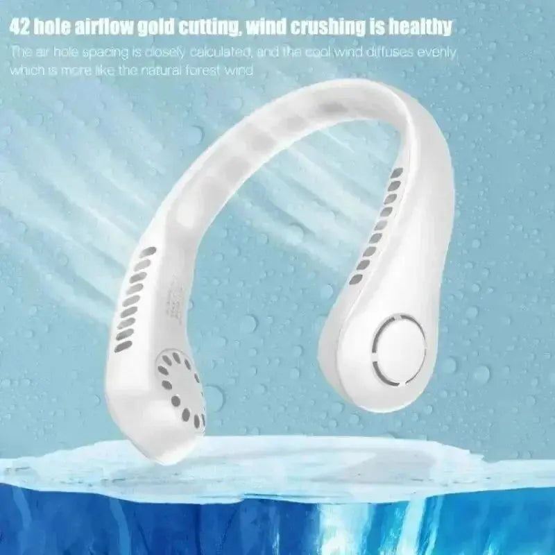 Portable Neck Fan Bladeless | 3-Speed Wearable with Rechargeable Battery